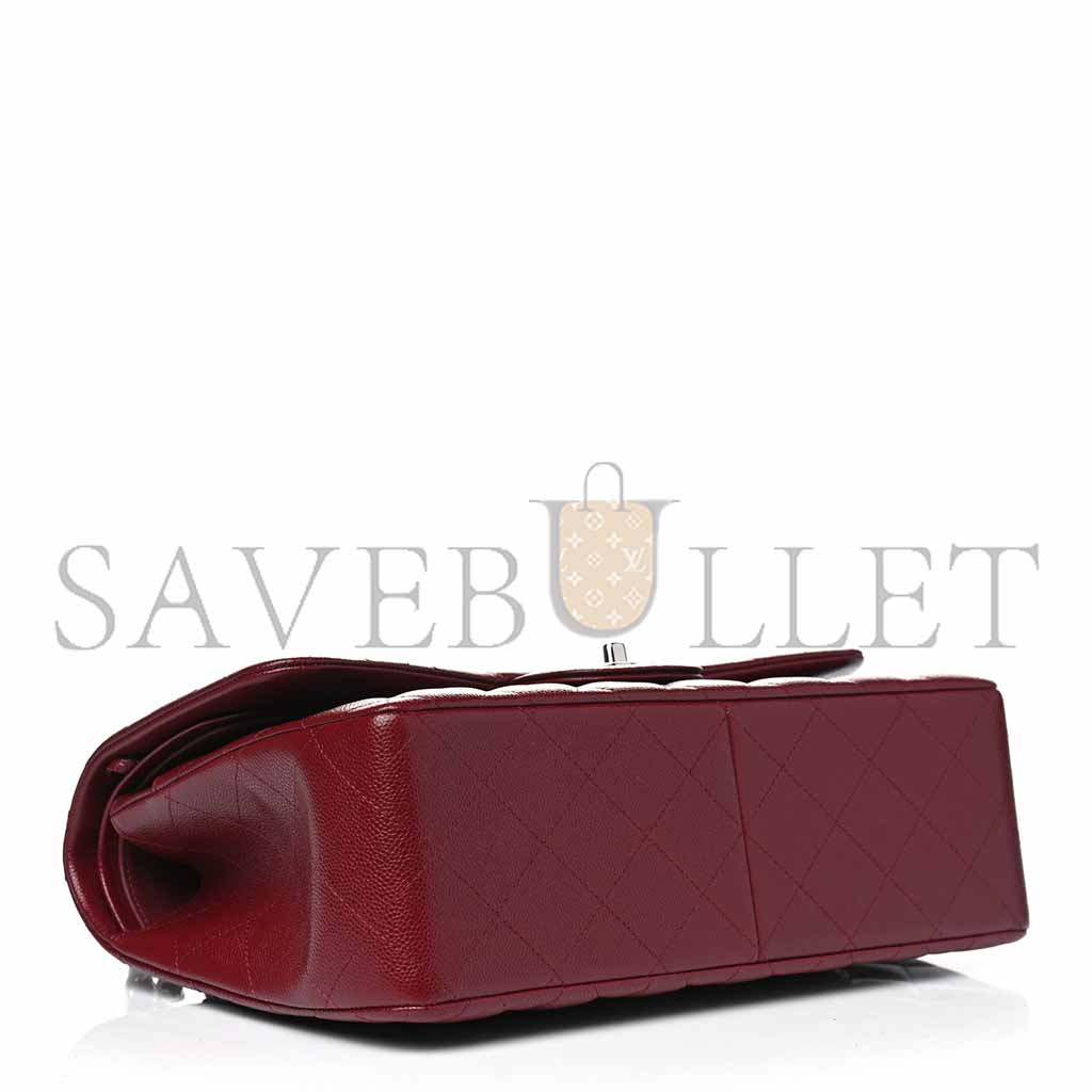 CHANEL MEDIUM CAVIAR QUILTED FLAP BURGUNDY (25.5*15.5*6.5cm) 